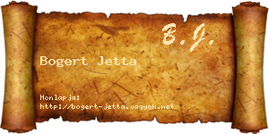 Bogert Jetta névjegykártya